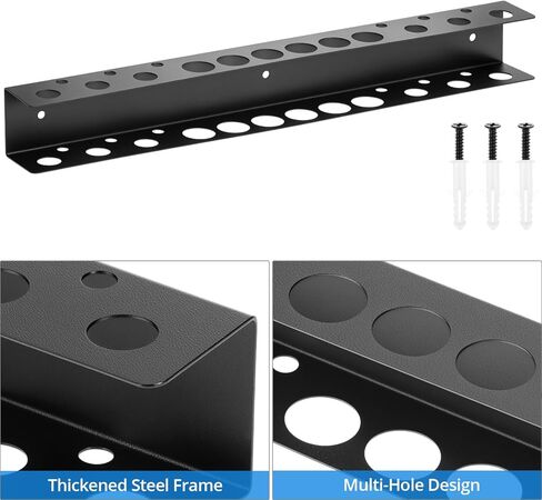 QWORK Screwdriver Pliers Holder Wall Mount, Heavy Duty Wall Mounted Hand Tool Organizer, 15.75 Inch for Garage Workshop in Saudi Arabia