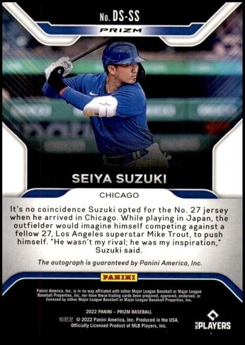 Seiya Suzuki 2022 Panini Prizm Debut Signatures Auto Rookie Card RC Cubs - Baseball Slabbed Autographed Rookie Cards in Saudi Arabia