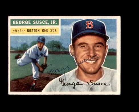 George Susce Jr Signed 1956 Topps Boston Red Sox Autographed in Saudi Arabia