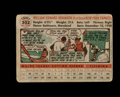 Eddie Robinson Signed 1956 Topps New York Yankees Autographed in Saudi Arabia