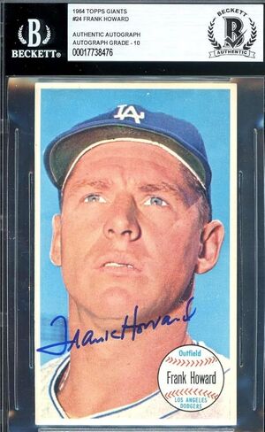 Frank Howard Gem Mint 10 Beckett BAS Signed 1964 Topps Giants Autographed - Baseball Slabbed Autographed Cards in Saudi Arabia