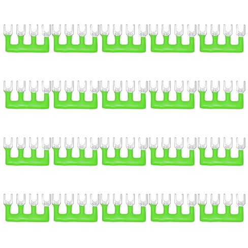 MECCANIXITY 20 Pack Fork Type Terminal Strip, 4 Postion 15A 400V Cuttable Pre Insulated Jumper Block TB-1504 Terminal Barrier Strips Jumper Connector for Factory Workshops Machinery, Green in Saudi Arabia