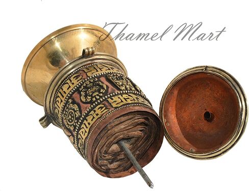 Table Top Copper Brass Tibetan Buddhist 8 Lucky Symbols Prayer Wheel in Kuwait