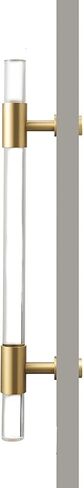 Barn Door Push Pull Door Handle Wood/Glass Door Handles - Acrylic Clear Crystal Finish, 19 inch Long Commercial Barn/Sheds Gates Push Pull Bar, Single/Double Sided Install(Single Side) (Single Side) in Saudi Arabia