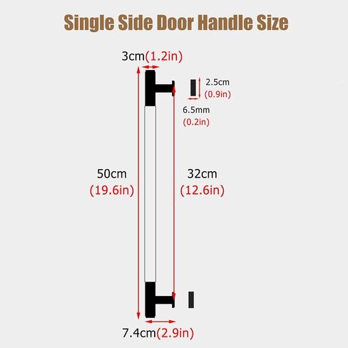Barn Door Push Pull Door Handle Wood/Glass Door Handles - Acrylic Clear Crystal Finish, 19 inch Long Commercial Barn/Sheds Gates Push Pull Bar, Single/Double Sided Install(Single Side) (Single Side) in Saudi Arabia
