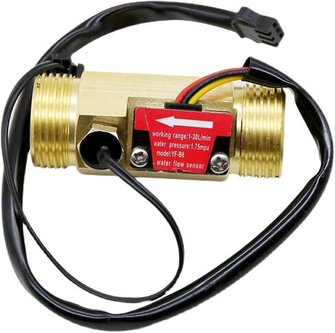 1/2 "3/4" مستشعر تدفق المياه النحاس الخيط الخارجي 1.75MPa الاستشعار مقياس الجريان النبضي DC5 ~ 18 فولت مع كشف درجة الحرارة (1/2 ") in Kuwait