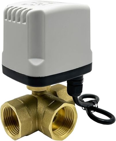 DN25 3 طريقة نحاس IP65 مقاوم للماء صمام كروي مزود بمحرك 3-سلك 2 تحكم T نوع AC220V DC12V DC24V صمام كروي (نوع 24VDC_T) in Kuwait