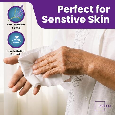 OPTEEL مناديل مبللة للبالغين معطرة باللافندر - مناشف ناعمة للاستعمال مرة واحدة لسلس البول والنظافة الشخصية، عدد 720 in Kuwait