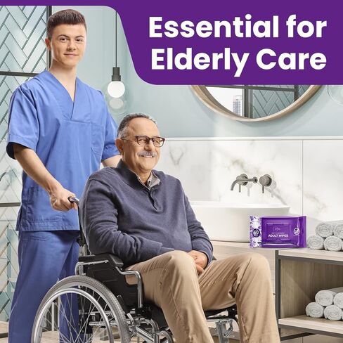 OPTEEL مناديل مبللة للبالغين معطرة باللافندر - مناشف ناعمة للاستعمال مرة واحدة لسلس البول والنظافة الشخصية، عدد 720 in Kuwait