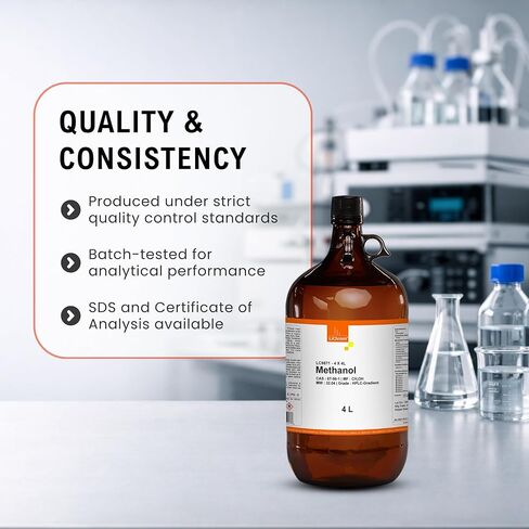 Methanol, HPLC Gradient Grade, 99.9 Min 4 Liter (via Ground Shipping only) in Saudi Arabia