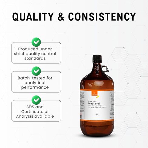 Methanol, HPLC Gradient Grade, 99.9 Min 4 Liter (via Ground Shipping only) in Saudi Arabia