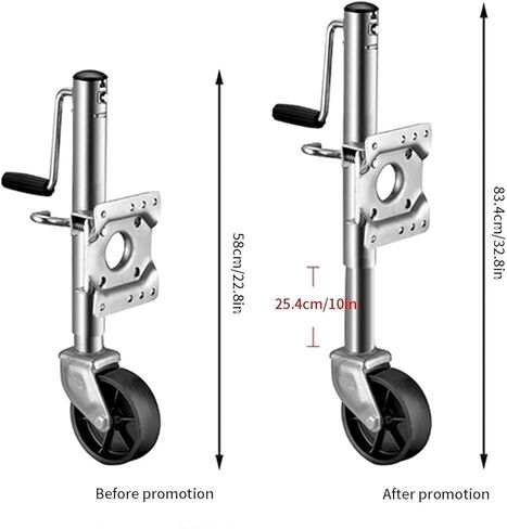 Boat Trailer Jack - Heavy-Duty Bolt-On Swivel Jack, Swivel Trailer Support Wheel, Trailer Jack with 15Cm Wheel, Capacity 540Kg, Retractable 25Cm, for Boat, Moto,1200 lbs in Kuwait