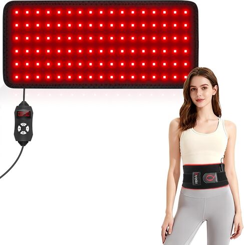 العلاج بالضوء الأحمر للجسم، 660 نانومتر 850 نانومتر 12.6 بوصة LED يمكن ارتداؤه بالأشعة تحت الحمراء حزام العلاج بالضوء الأحمر للظهر والكتف والخصر وعضلات الركبة والبطن in Saudi Arabia