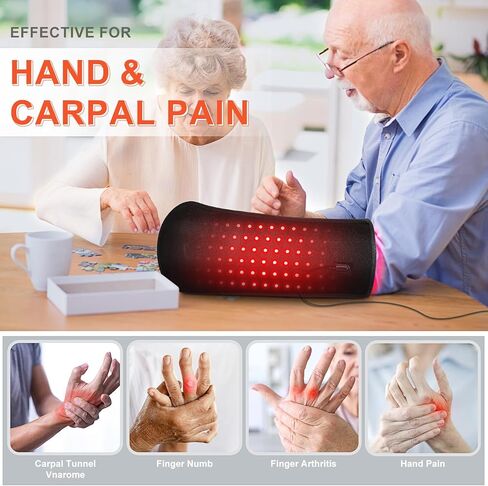 العلاج بالضوء الأحمر لليدين والمعصم، 2026 ترقية 4 أوضاع علاج، كثافة 5 مستويات، مؤقت 10-90 دقيقة، جهاز علاج بالضوء الأحمر والأشعة تحت الحمراء للاستخدام المنزلي (16.5 بوصة × 7 بوصة) in Kuwait