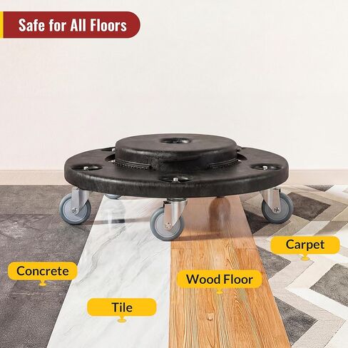 HOLKIE Stem Caster Wheels 3 inch Casters Set of 5, 7/16-Inch Stem Diameter Swivel Castor Heavy Duty TPR Rubber Replacement Castors for Trash Can Dolly, Work Stool in Saudi Arabia
