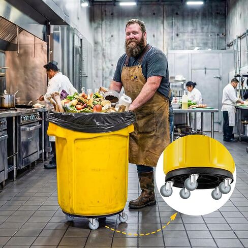 HOLKIE Stem Caster Wheels 3 inch Casters Set of 5, 7/16-Inch Stem Diameter Swivel Castor Heavy Duty TPR Rubber Replacement Castors for Trash Can Dolly, Work Stool in Kuwait