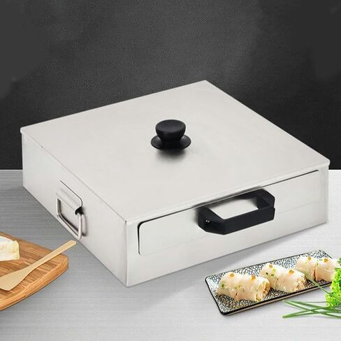 Stainless Steel Rice Noodle Roll Steamer, with Handle Steam Tray Rice Roll Steamer 2-Layer Rice Noodle Roll Steamer Suitable for Home and Business- in Kuwait