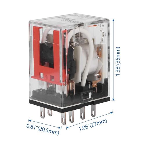 Baomain 2-Pack Power Relay MY2N-GS، ملف تيار متردد 220-240 فولت، مع قاعدة مقبس السكك الحديدية DIN ومؤشر LED، DPDT 8 Pin 7A 250VAC، 7A 30VDC، مدرج في قائمة UL، لأتمتة التحكم الصناعي in Kuwait