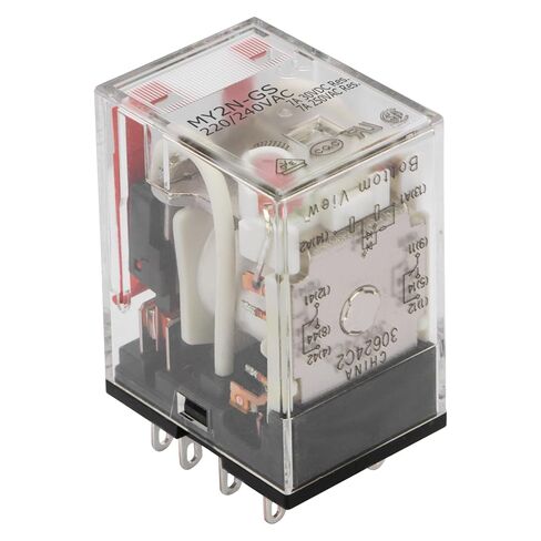 Baomain 2-Pack Power Relay MY2N-GS، ملف تيار متردد 220-240 فولت، مع قاعدة مقبس السكك الحديدية DIN ومؤشر LED، DPDT 8 Pin 7A 250VAC، 7A 30VDC، مدرج في قائمة UL، لأتمتة التحكم الصناعي in Kuwait