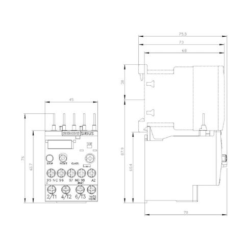 SIEMENS 3RU2116-1CB0 Overload Relay 1.8-2.5 AMP in Saudi Arabia