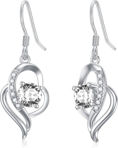 Seiyang 925 Sterling Silver Birthstone Dangle Earrings for Women Birthday Anniversary Fine Jewelry for Women Girls in Saudi Arabia