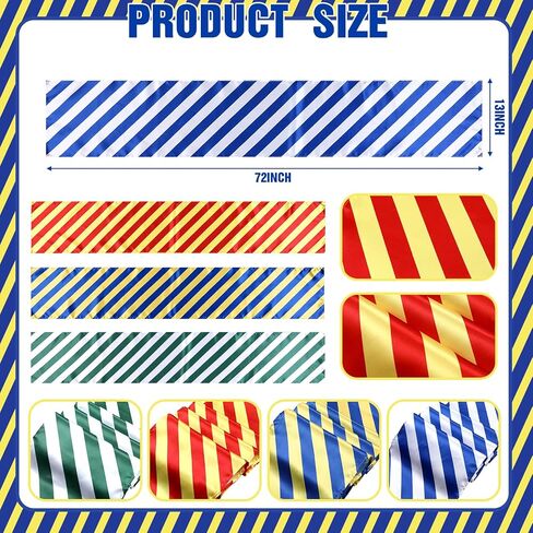Hahafelt 4 Pcs Wizard Table Runner Red Golden Green Blue Stripes Party Decoration Witch Birthday Dining Room Home Kitchen Island Decor Table Cover Runner Themed Party Supplies in Saudi Arabia