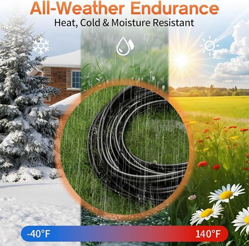 50 ft 16/3 awg 3 Outlet Extension Cord Splitter with Indicator, Waterproof Outdoor Extension Cord with Multiple Outlets, 13A 1625W for Home & Workshop, ETL Listed, Black SJTW in Saudi Arabia