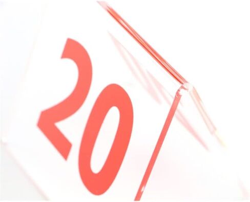 Table numbers, Table Numbers, Acrylic Number Signs Double Sided Triangular Stands 3.15x3.15 Inches Multicolor 20pcs(1 to 20,Red) in Saudi Arabia