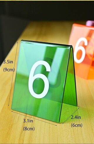 Table numbers, Table Numbers Acrylic Pack Of 10 Green 3.1x2.4x3.5 Inches(Gr眉n,51-60) in Kuwait