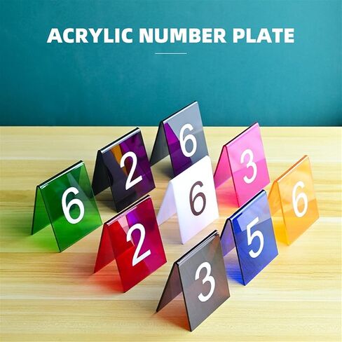 Table numbers, Table Numbers Acrylic Pack Of 10 Green 3.1x2.4x3.5 Inches(Gr眉n,51-60) in Kuwait