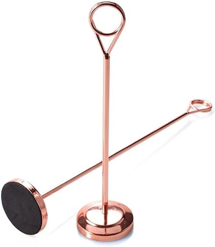 Table Numbers, Table Number Holders Memo Clip Holder, 2pcs Place Card,Stainless Steel Stands for Weddings Restaurant and Party， Round Shape Paper Menu Clips Photo(Height 200mm (7.9 Inches)) in Kuwait