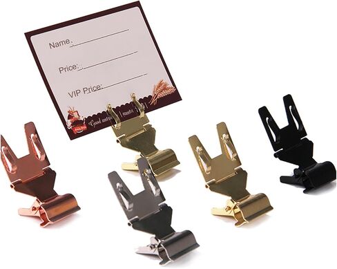 Table Numbers, Table Number Holders Memo Clip Holder, 10PCS, Double Sign, Stainless Steel Display Stand,Dessert Dish Name(OneColor) in Saudi Arabia