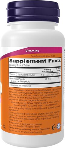 Now Supplements، فيتامين C-1000 مع وردة المسك، إطلاق مستدام، حماية مضادة للأكسدة*، 60 قرصًا in Saudi Arabia
