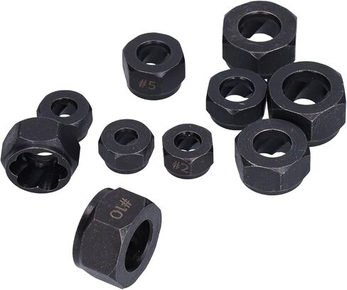 Acouto 10Pcs Broken Nut Extractor Set - Tools for Easy Removal of Nuts, Screws & Bolts in Various Sizes (Low Style) in Saudi Arabia