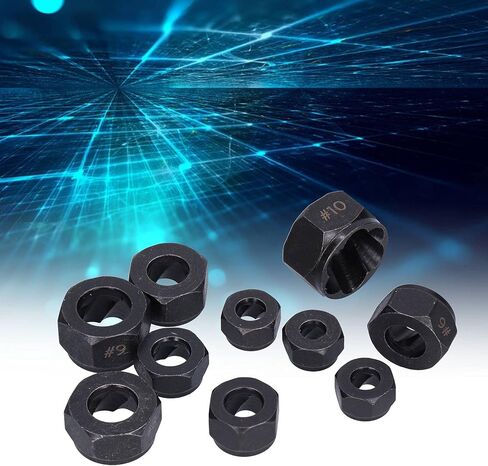 Acouto 10Pcs Broken Nut Extractor Set - Tools for Easy Removal of Nuts, Screws & Bolts in Various Sizes (Low Style) in Saudi Arabia