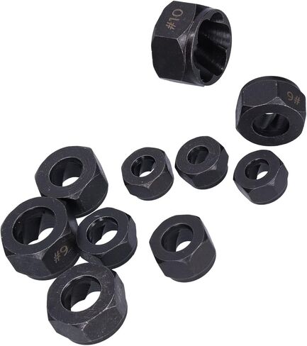 Acouto 10Pcs Broken Nut Extractor Set - Tools for Easy Removal of Nuts, Screws & Bolts in Various Sizes (Low Style) in Saudi Arabia
