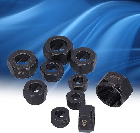 Acouto 10Pcs Broken Nut Extractor Set - Tools for Easy Removal of Nuts, Screws & Bolts in Various Sizes (Low Style) in Saudi Arabia