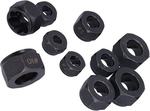 Acouto 10Pcs Broken Nut Extractor Set - Tools for Easy Removal of Nuts, Screws & Bolts in Various Sizes (Low Style) in Saudi Arabia