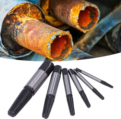 6Pcs Screw Extractor, Efficient Fast Damaged Screw Extractor Set, Carbon Steel Lightweight Portable Screw Removal Tool for Broken Screw in Saudi Arabia
