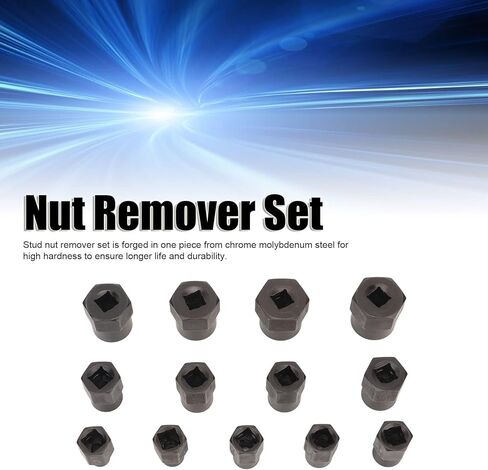 13pcs Stud Nut Remover Set, Professional Molybdenum Steel Bolt Extractor Kit with Storage Box, Damaged Screw Extractor Set, Impact Bolt Nut Remover Set in Saudi Arabia