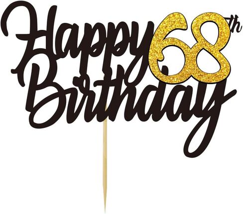 Happy 100th عيد ميلاد كعكة القبعات العالية بريق 100th الذكرى كعكة توبر 100 سنة أحب Bday الزينة 100 الذهب عيد ميلاد كعكة الزينة مائة لوازم الحزب للنساء الرجال (الذهب الأسود) in Kuwait