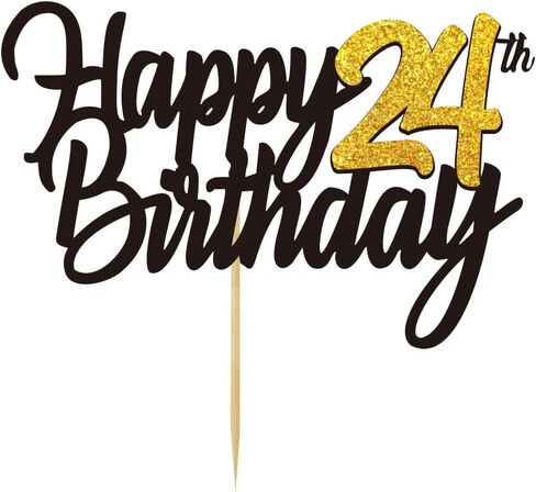 Happy 100th عيد ميلاد كعكة القبعات العالية بريق 100th الذكرى كعكة توبر 100 سنة أحب Bday الزينة 100 الذهب عيد ميلاد كعكة الزينة مائة لوازم الحزب للنساء الرجال (الذهب الأسود) in Kuwait