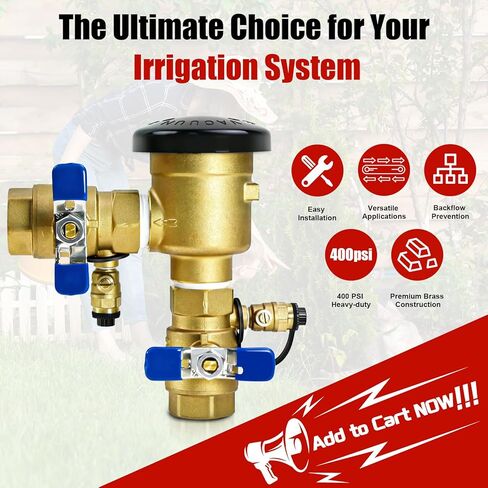 مجموعة قواطع ضغط 1 بوصة 720 أمبير مطورة، صمام منع التدفق الخلفي النحاسي عالي التحمل 400 رطل لكل بوصة لأنظمة الري ورشاشات العشب وخطوط المياه الخارجية، يمنع التدفق الخلفي in Kuwait