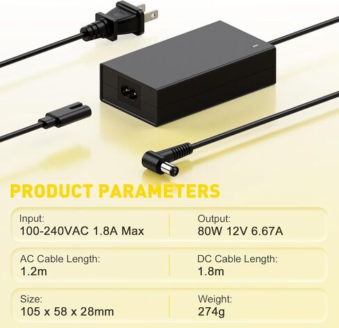شاحن محول تيار متردد بقدرة 80 وات متوافق مع سلك طاقة إمداد الطاقة لمعدات سلسلة DreamStation من Philips in Kuwait