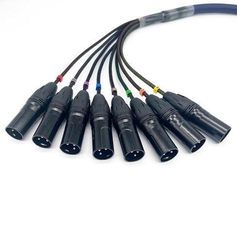 3.28ft DB25 إلى XLR كابل الثعبان، DB25 ذكر إلى 8 قنوات 3Pin ذكر كابل الصوت المتوازن D-Sub كابل اندلاع لتسجيل الاستوديو، خليج التصحيح، وحدة التحكم الخلط، الميكروفونات 1M in Kuwait