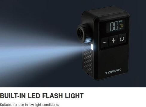 Topeak E-Booster Digital Mini - مضخة دراجة كهربائية محمولة مع شاشة رقمية، أقصى ضغط 120 رطل لكل بوصة مربعة، قابلة لإعادة الشحن عبر USB-C، متوافقة مع بريستا وشرايدر، إيقاف تلقائي، تخزين وحقيبة مقاومة للماء (TDP-E02) in Saudi Arabia