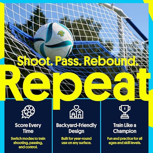 Open Goaaal 3-in-1 Soccer Rebounder Goal - 4 ft x 6 ft - Adjustable Angle Modes for Shooting Drills - Ground-Pass Setup for Passing Practice - High-Angle Rebound Net for Ball Control in Saudi Arabia