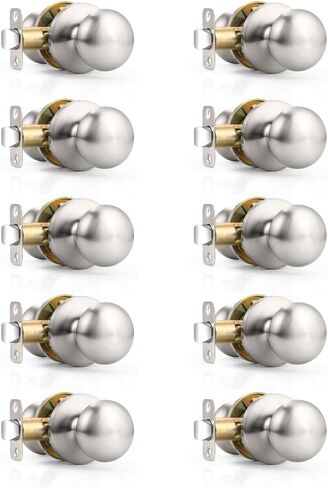 Probrico Closet Door Knob Oil Rubbed Bronze Finish, 2 Pack Standard Size Interior Door Handles with Passage Function, Flat Ball Knob for Closet and Hallway in Kuwait