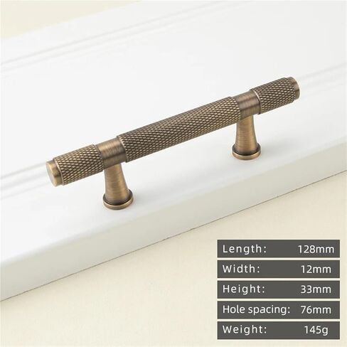 النحاس الماس نمط خزانة سحب T-بار تطول 380 مللي متر مقبض درج 1 قطعة (8822-76-Antique) in Kuwait