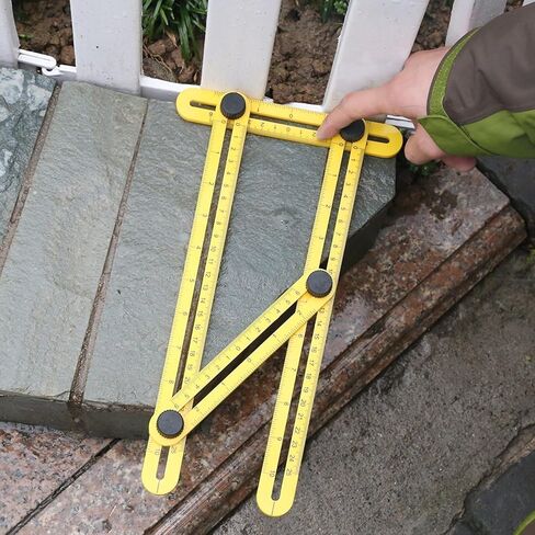 Universal Angle Template Tool, 12-Inch Multi Angle Ruler in Durable Yellow Plastic for Woodworking and DIY in Saudi Arabia